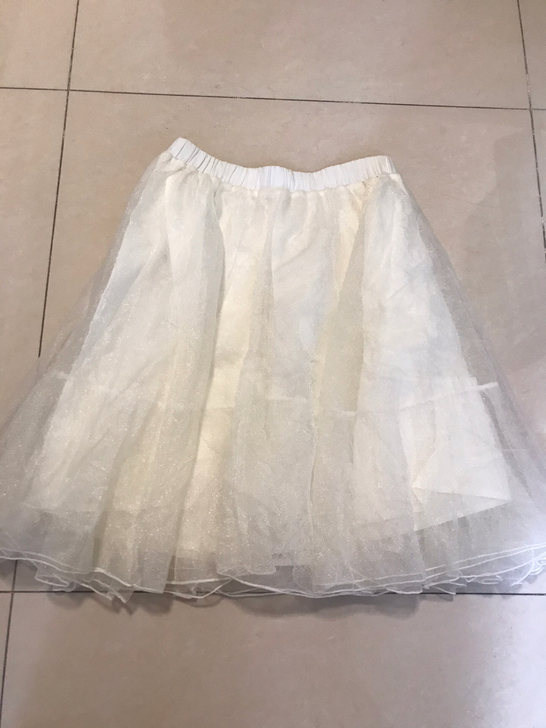 拉夏贝尔白色网纱蓬蓬裙半身裙甜酷公主风