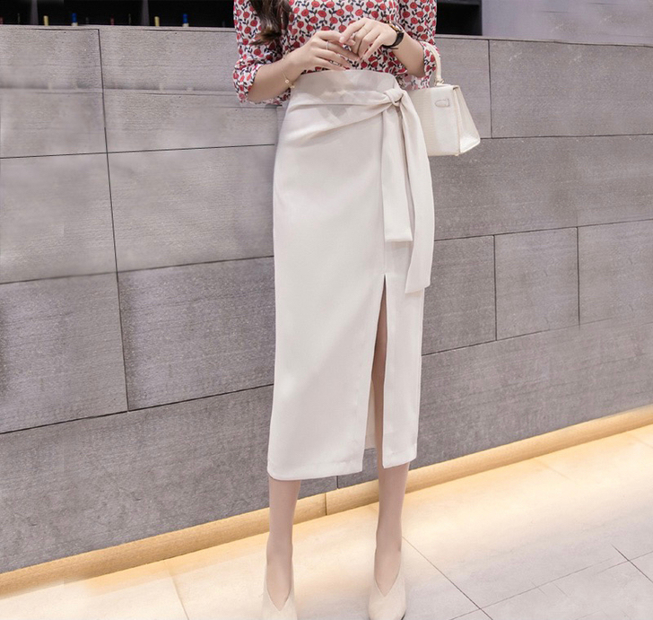 转卖 半身裙女夏一步裙开叉黑裙子中长款直筒...