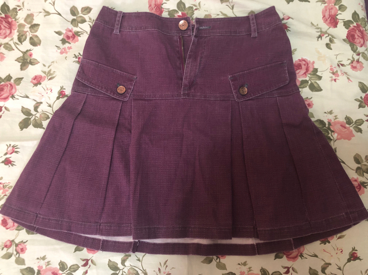 古着感千禧风格辣妹短裙半身裙紫色