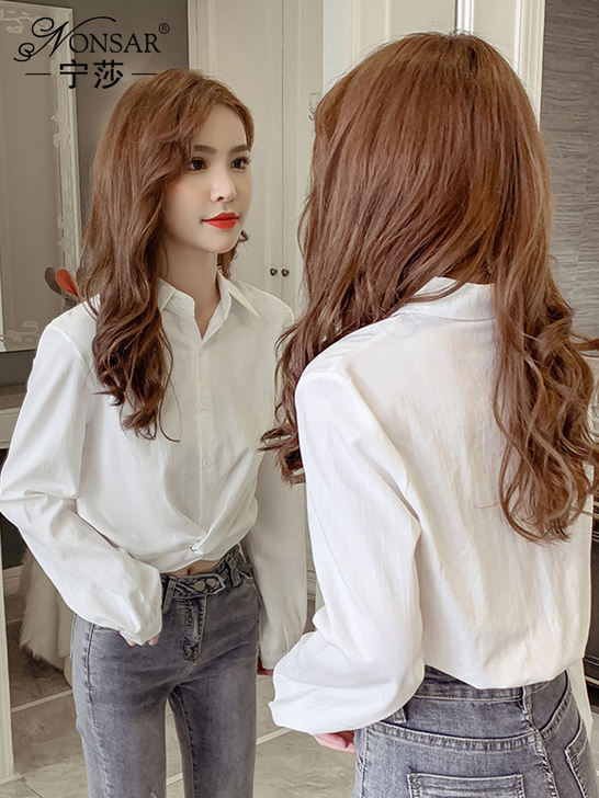 宁莎2020春季新款韩版翻领设计感小众百搭...