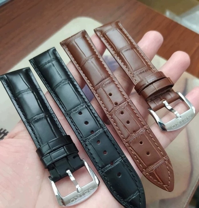 全新精工表带真皮SEIKO5号男女水鬼手表...