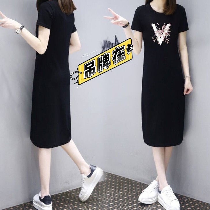 100%纯棉大码女连衣裙2021夏季新款2...