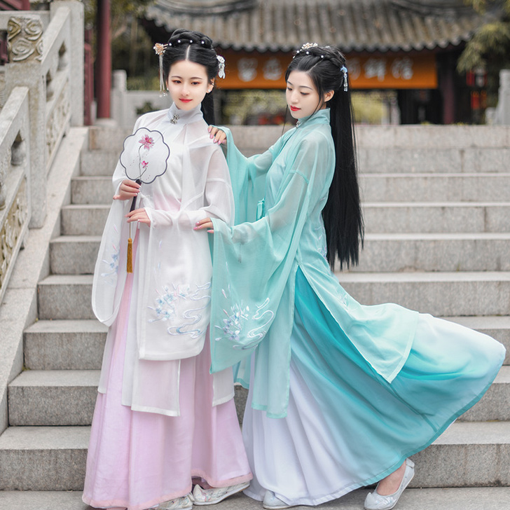 如梦霓裳如梦霓裳汉服女装夏季立领对襟大袖纱...