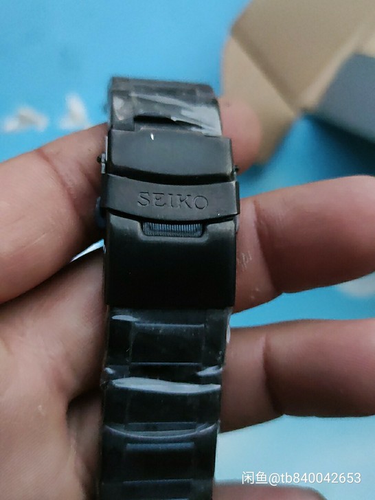 精工22mm黑色实心钢带，存货的，