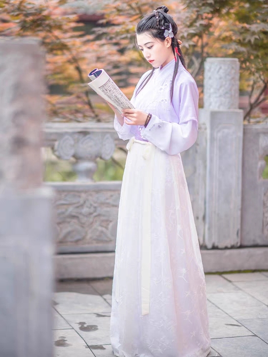 如梦霓裳汉服女襦裙半臂交领齐腰香腮雪原创刺...