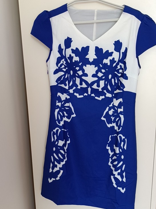 青花瓷连衣裙，带侧拉链，超显气质