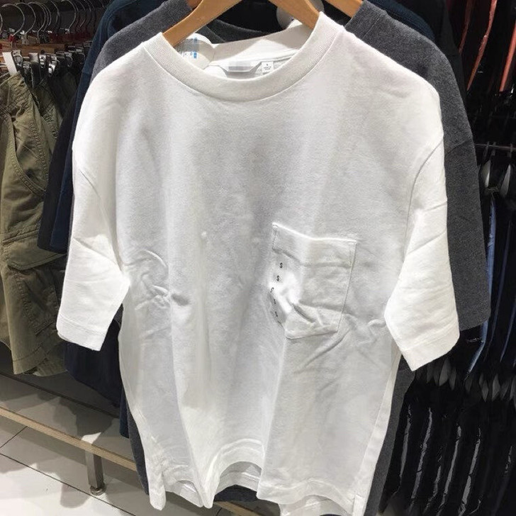 日系外贸风格（基础款简约纯色）男装 宽松圆...