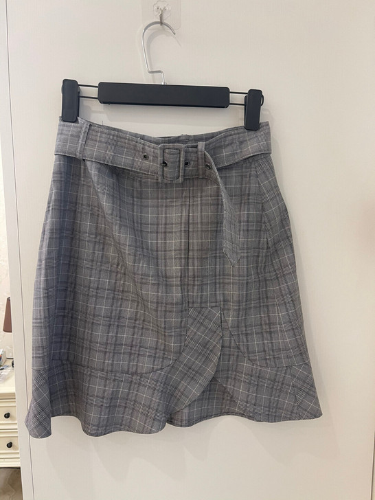 Lily格子包臀荷叶边裙