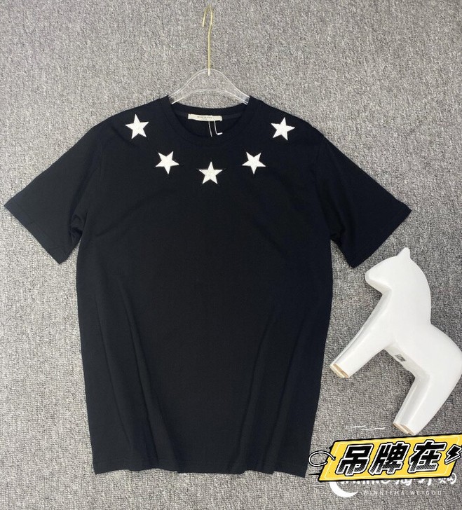 Giv纪梵希 夏季男士休闲短袖经典五角星植...