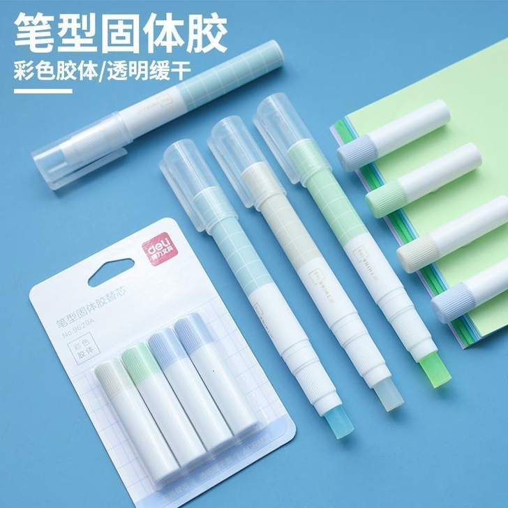 得力笔形固体胶学生用胶水高粘度透明果冻胶无...
