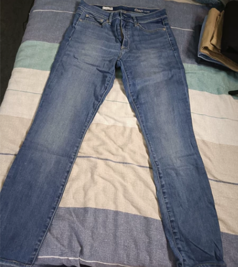 gap牛仔裤女天蓝色 休闲裤 阔腿裤 直筒...