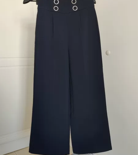 藏蓝色阔腿裤！裤长102腰围72。#二手衣...