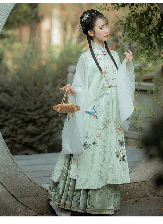 钟灵记 天香引:长比甲明制仿妆花立领长衫袄...