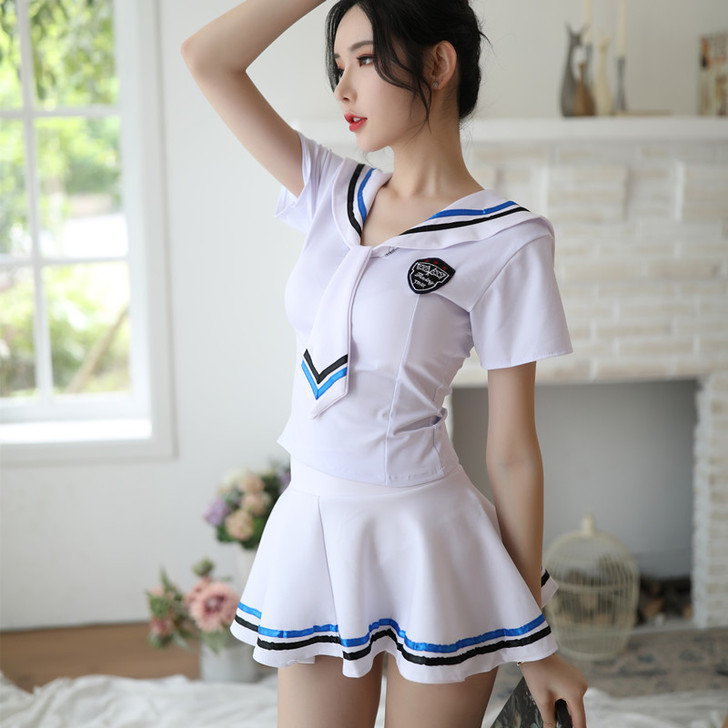 老师play软妹日系学生装水手服小短裙超薄...