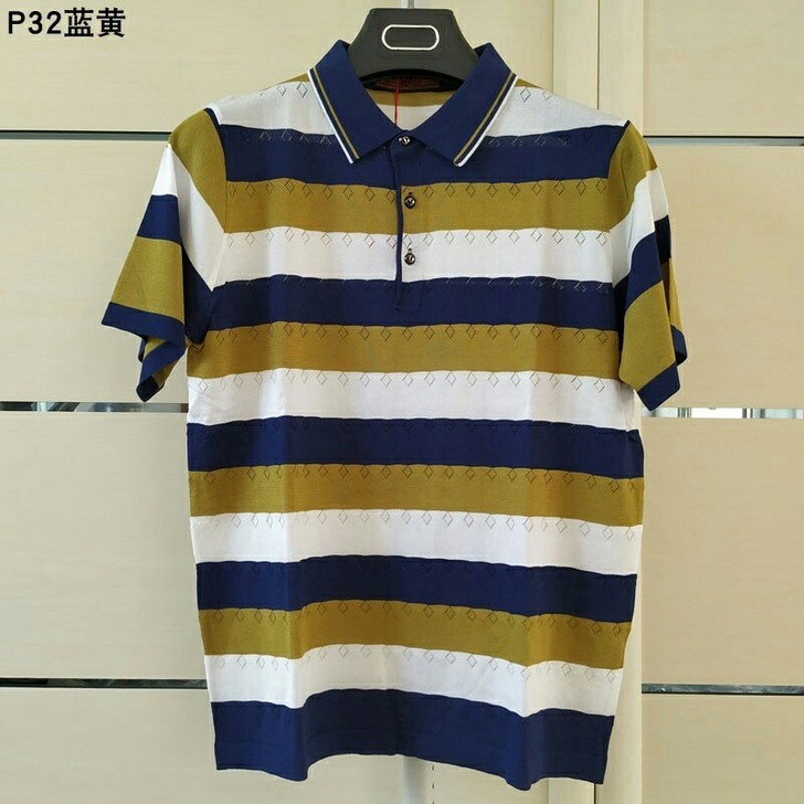 170/88A码皮尔卡丹桑蚕丝短袖T恤男夏...