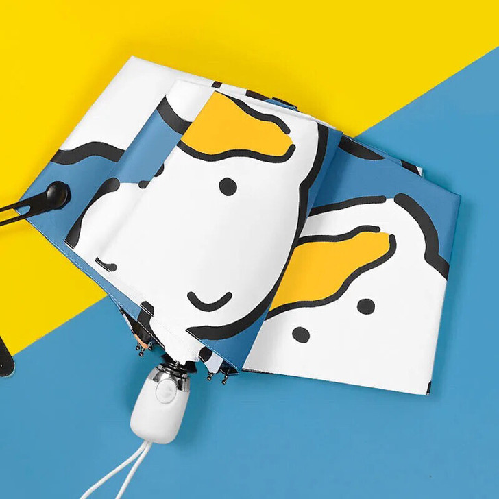 可爱小鸭防晒紫外线可折叠遮阳伞晴雨伞小巧便...