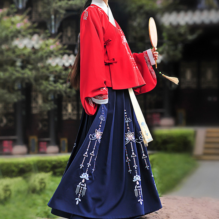 重回汉唐汉服女装春季传统日常非古装款明制琵...