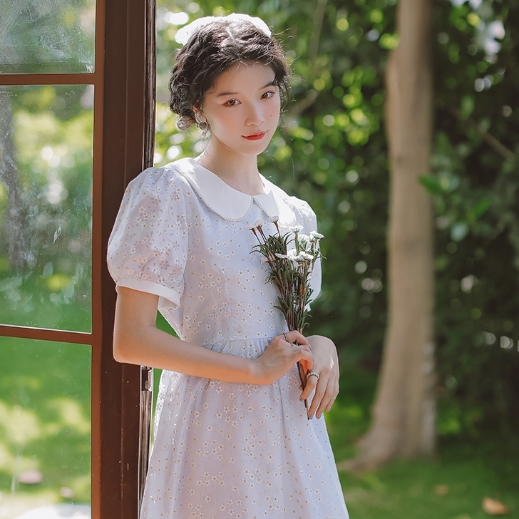 文艺裙2021新款仙女轻熟风收腰裙子甜美法...