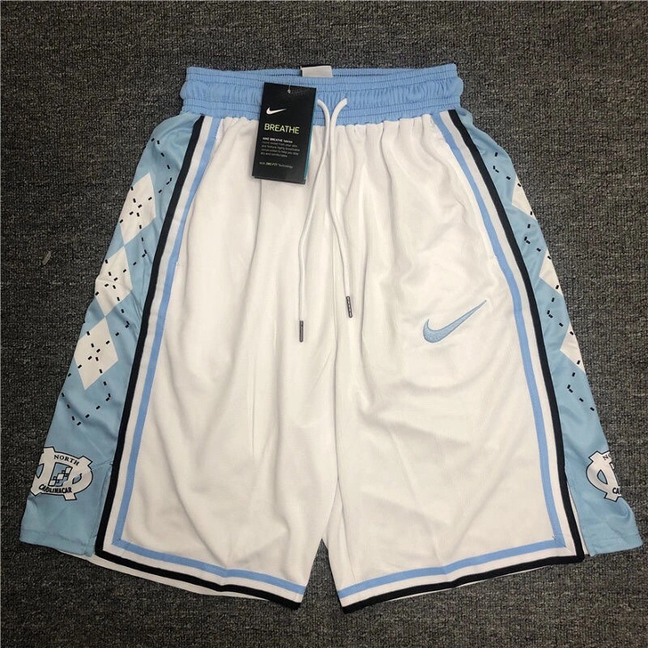 Nike北卡蓝篮球训练运动裤美式短裤网眼透...