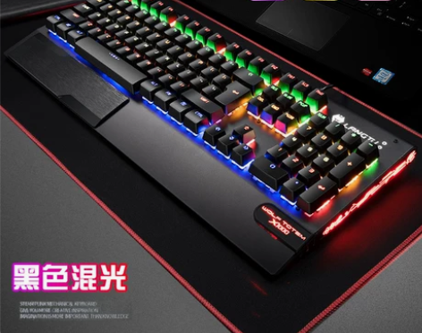 狼途真机械键盘青轴黑轴台式电脑104键无冲...