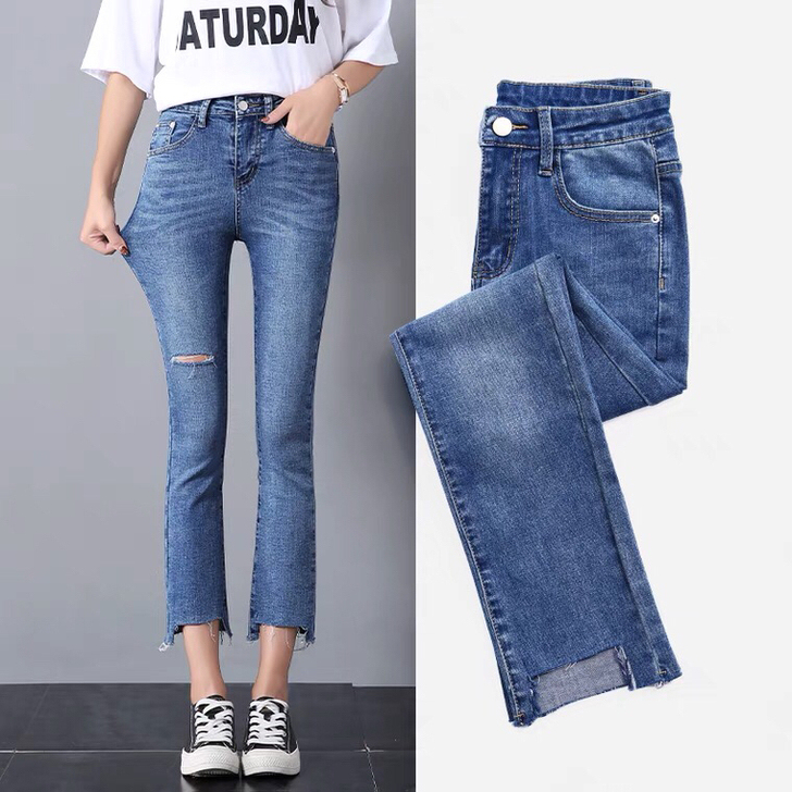 九分牛仔裤，破洞裤，买小了，然后忘记退货了...