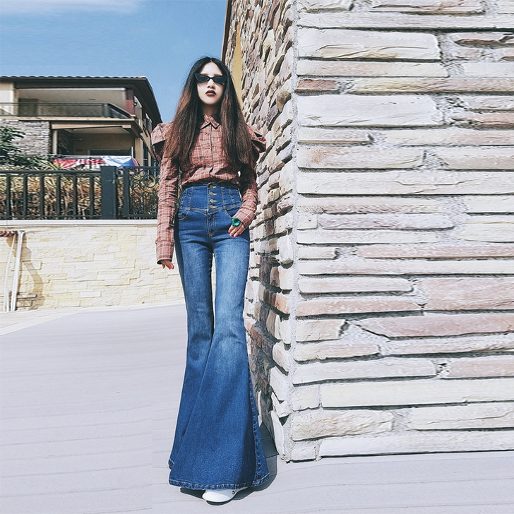牛仔裤 大喇叭牛仔裤