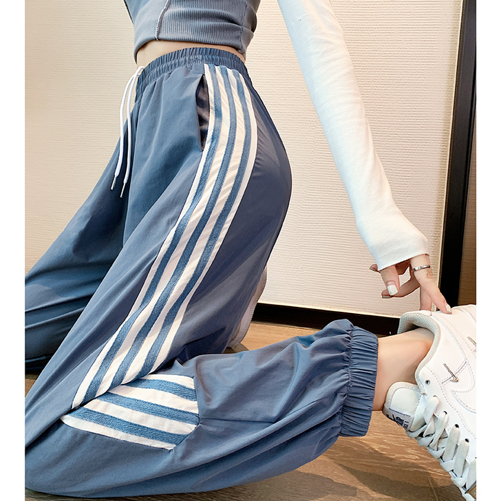 运动裤女宽松束脚春秋季2021新款显瘦百搭...