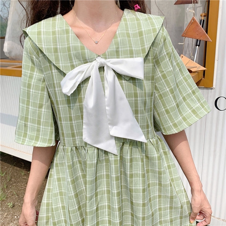 夏季法式甜美初恋裙仙女小清新学生娃娃领女春秋
