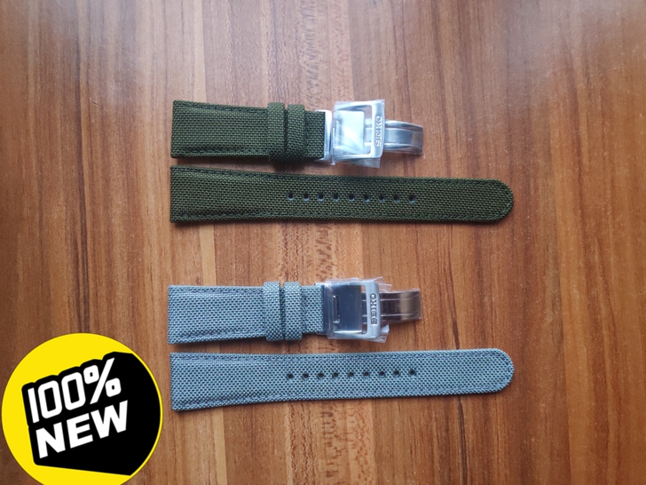 SEIKO精工折叠扣尼龙＋牛皮表带