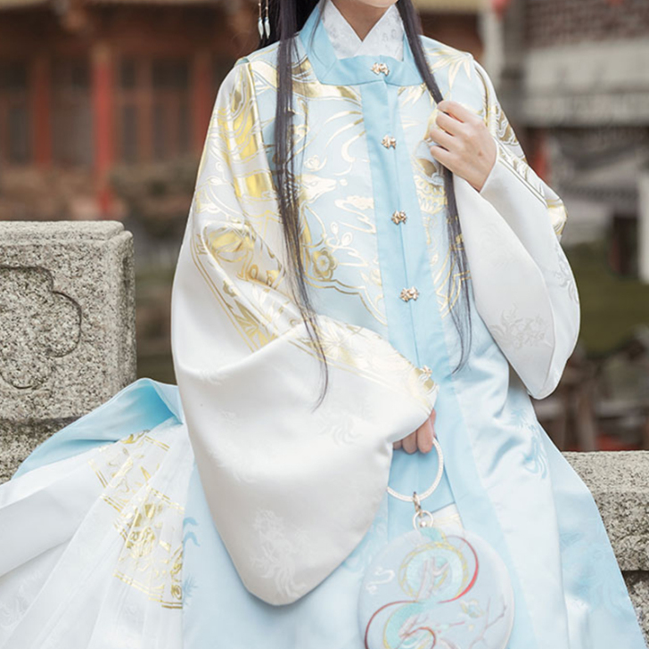 如梦霓裳长乐原创汉服灵狐长比甲织金古风搭配...