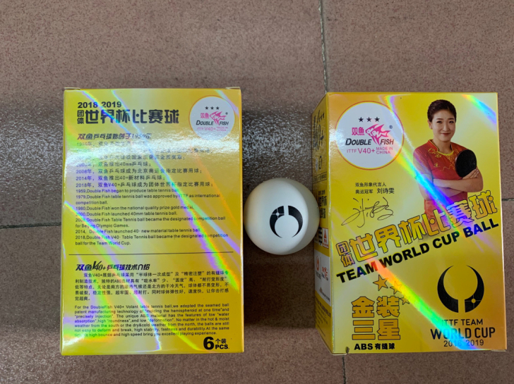 正品双鱼三星乒乓球v40+团体世界杯比赛球...