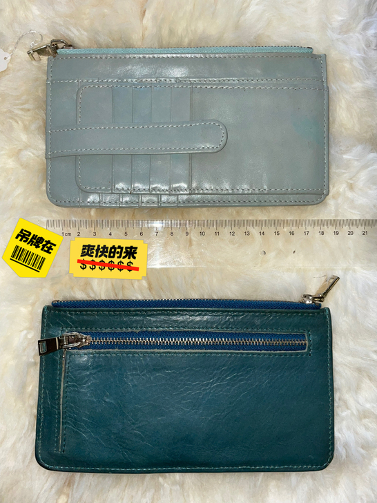 全新牛皮钱包女长款新款复古大容量多功能拉链...