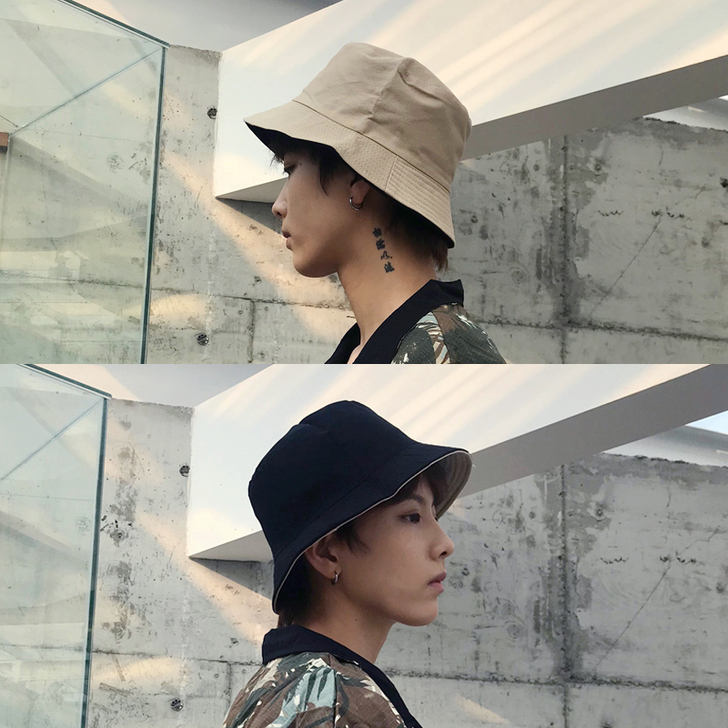 双面戴渔夫帽男潮牌日系春夏遮阳帽韩版学生盆...