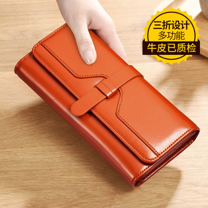 钱包女长款2018新款搭扣多功能大容量折叠...