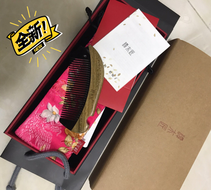 谭木匠代工厂店全新天然牛角合木梳子 牛角拼...