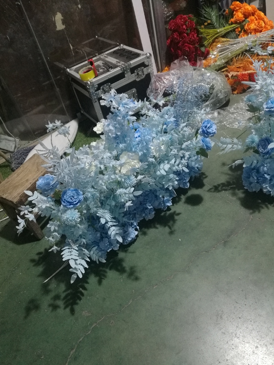 婚庆地排花路引装饰T台球摆件仿真花婚礼花材...
