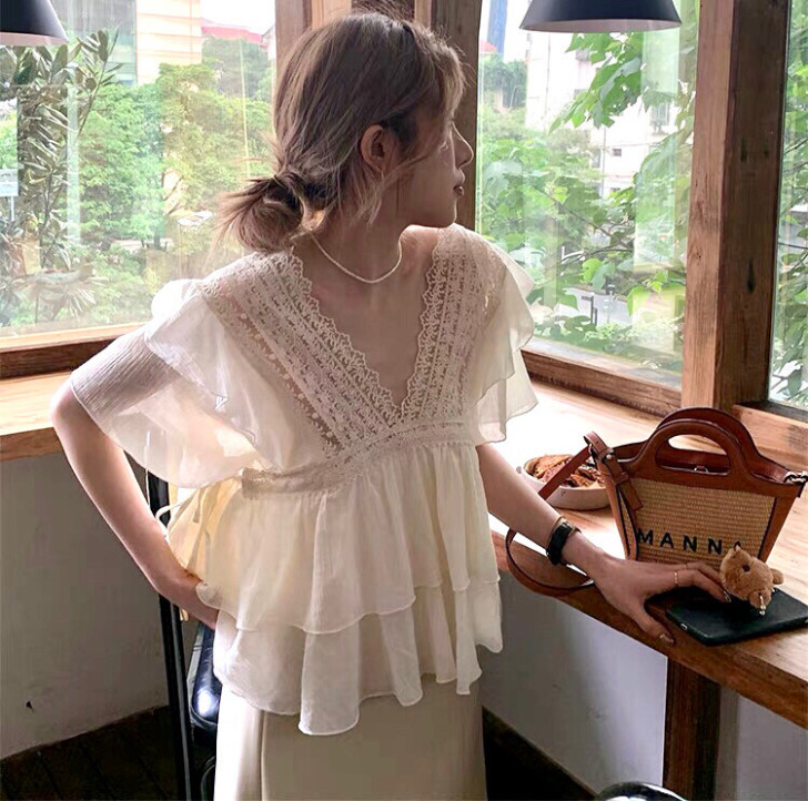 superniniyy 全棉奶油杏木耳边收...