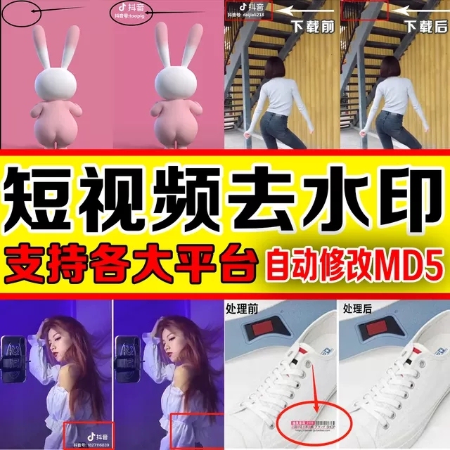 视频去水印，某音，ks各大平台去水印批量下...