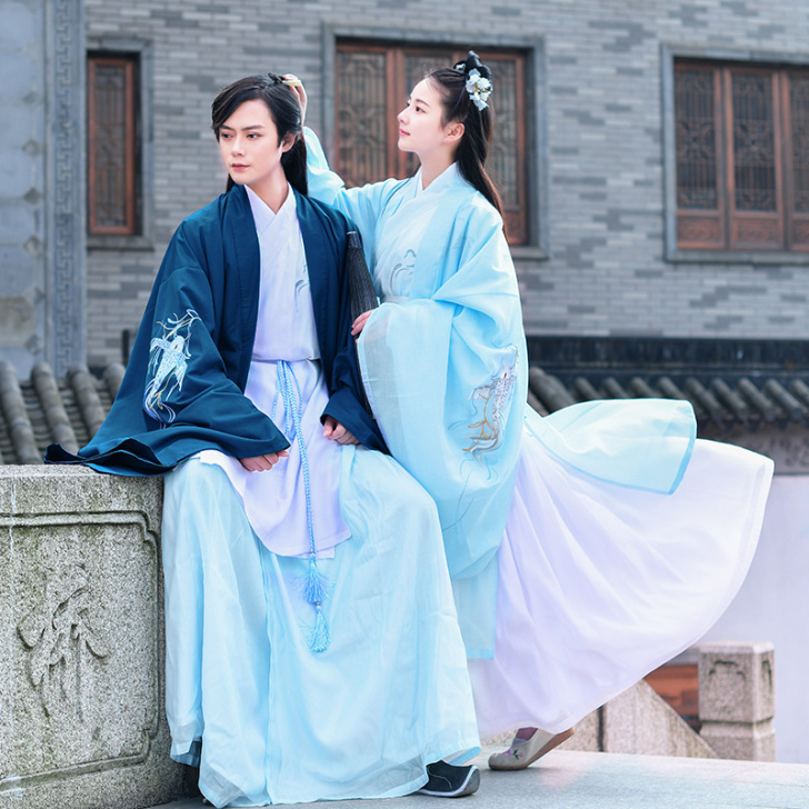 如梦霓裳汉服女 大袖衫 山海经渡沧溟大鱼金...