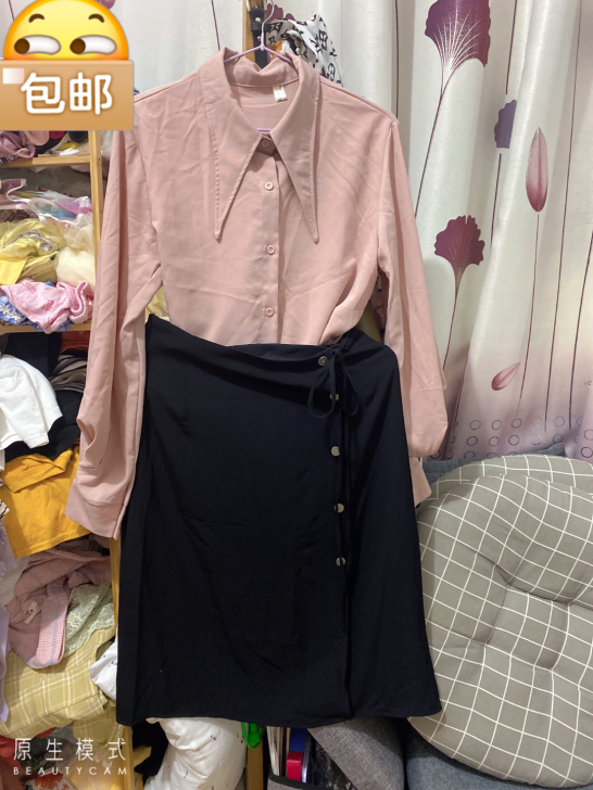 秋季衬衫包臀裙套装