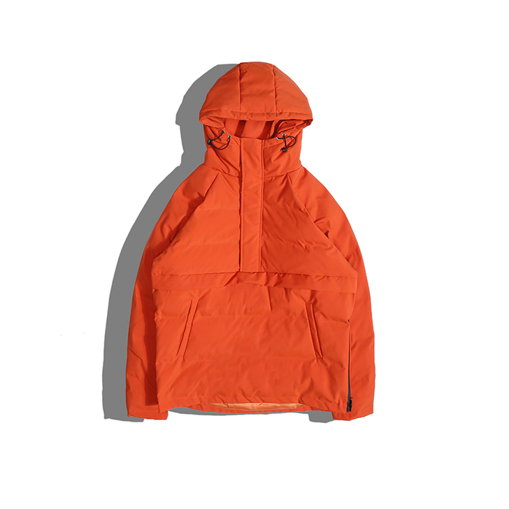 冬季新款连帽套头棉服加厚宽松纯色棒球面包服...