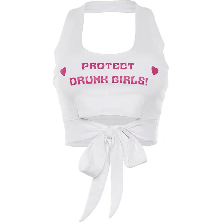 KLIOU 鬼马少女背心字母印花chic吊...