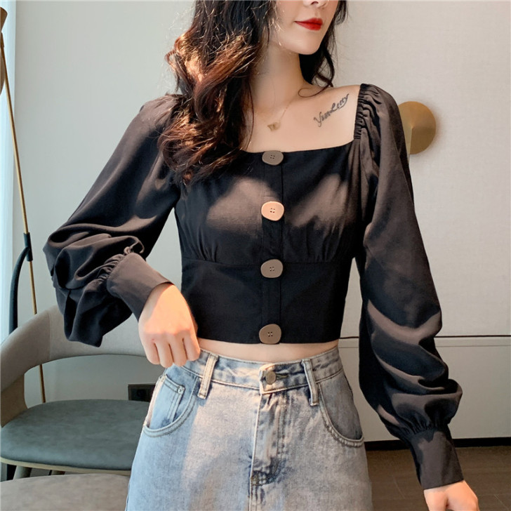 古欧韵 蕾丝雪纺衫