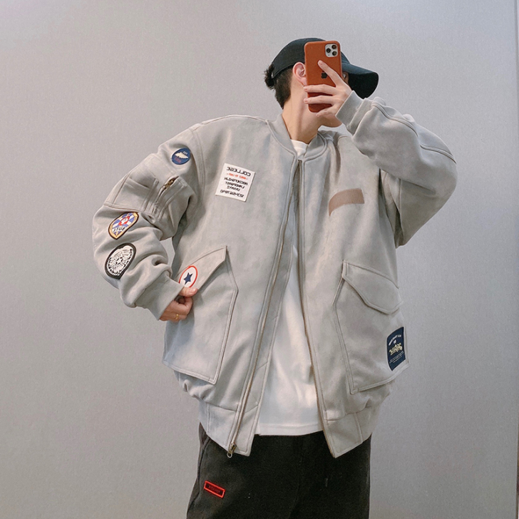 dannyandzee冬季国潮宽松复古徽章...