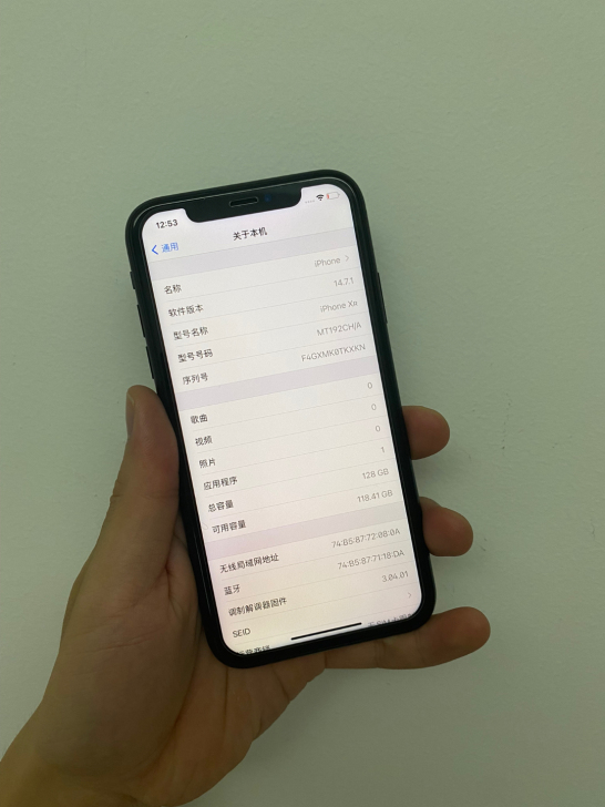 苹果iPhone XR黑色128g，国行双...