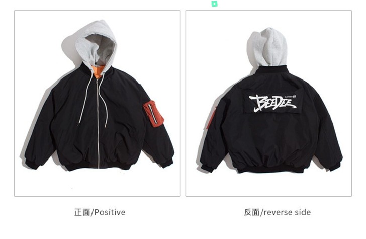 beedee国潮原创可拆卸帽子棒球棉衣