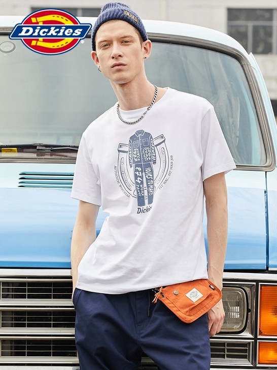 全新正品Dickieslogo绣花印花短袖...