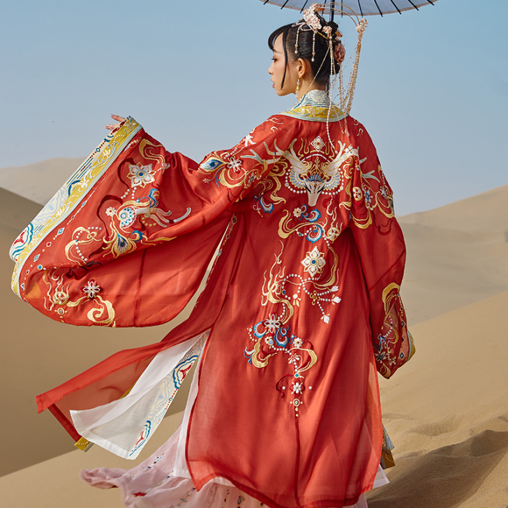 [鹿王梵音两件套] 十三余广袖重工刺绣两层...