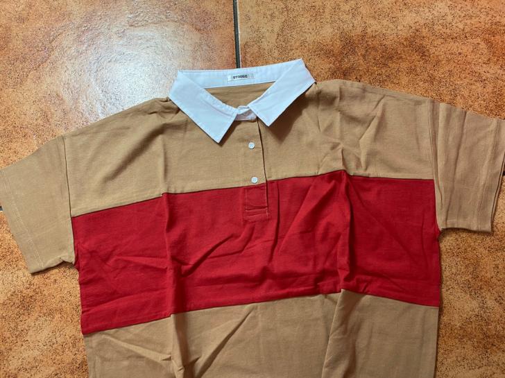 stooge小众拼色男翻领短袖t恤