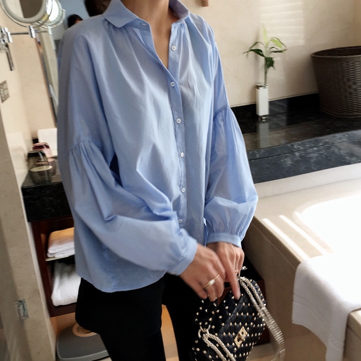 LS韩国~超轻盈软糯好搭配~蓝色娃娃款薄软...